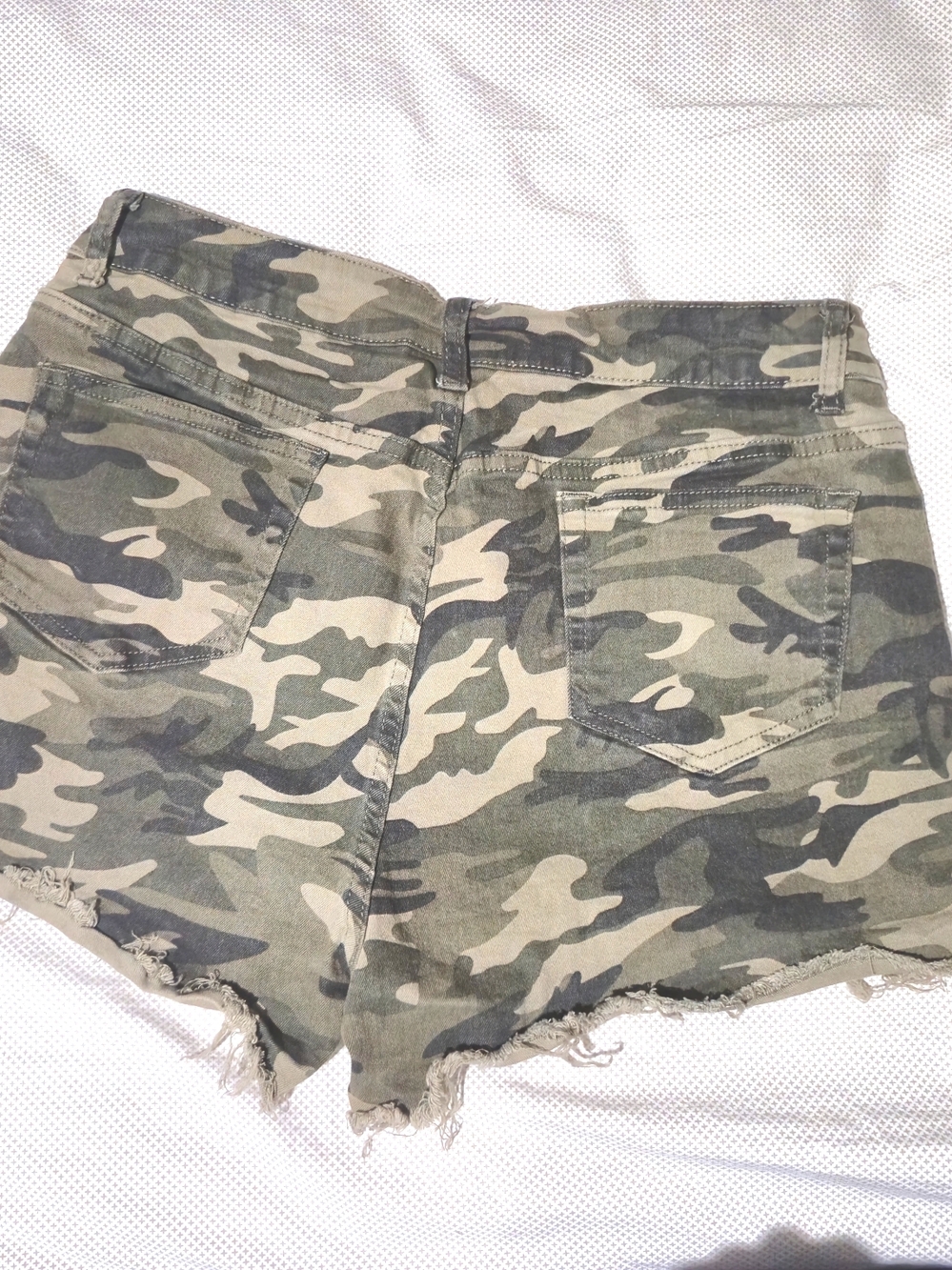 Old Navy Camo Cutoff Jean Shorts - Green/Beige